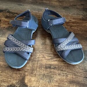 Croft & Barrow Blue Strappy Comfort Walking Hiking Sandals Women's‎ 6 see desc